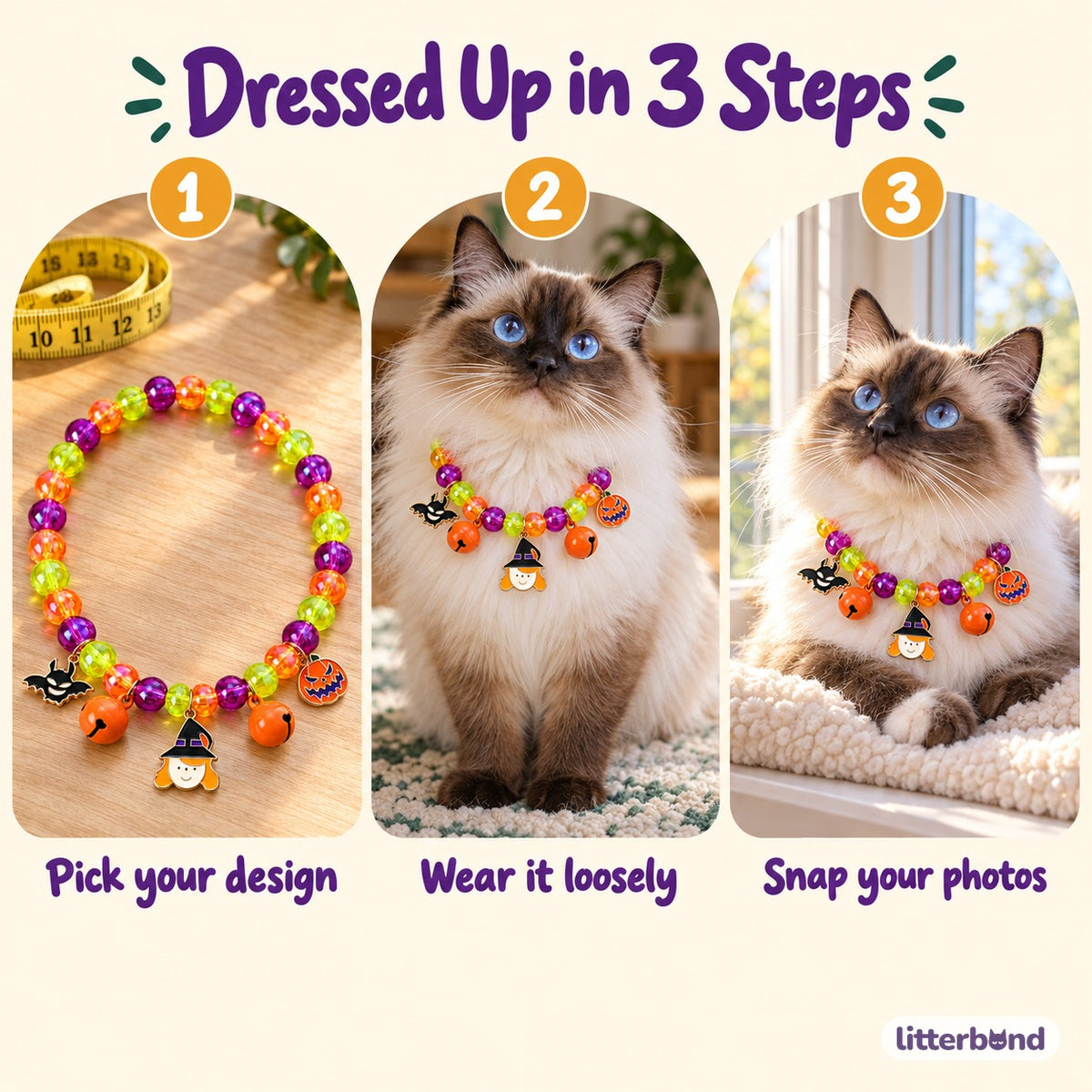 Spooky Rainbow Necklace for Photos - how to put it on