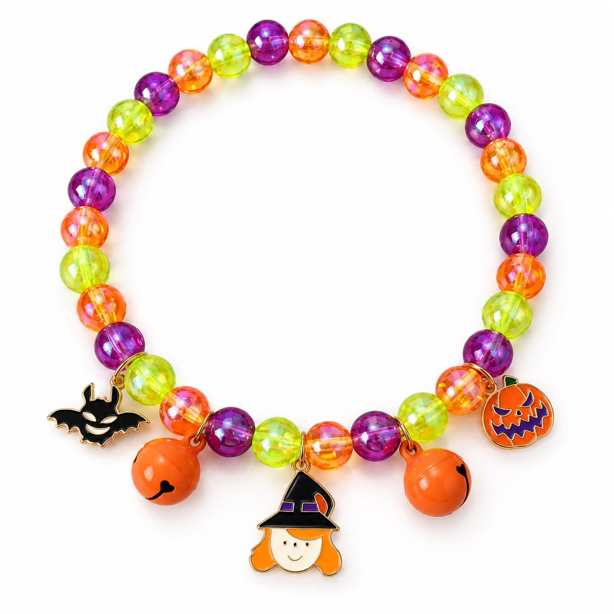 Spooky Rainbow Necklace for Photos - Bat & Pumpkin