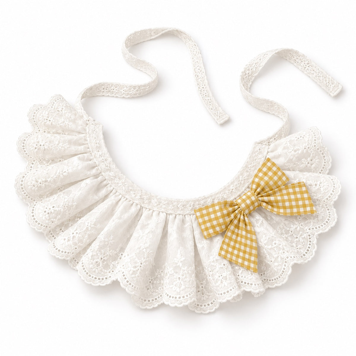 Lace Bow Bib Collar - Sunny Yellow