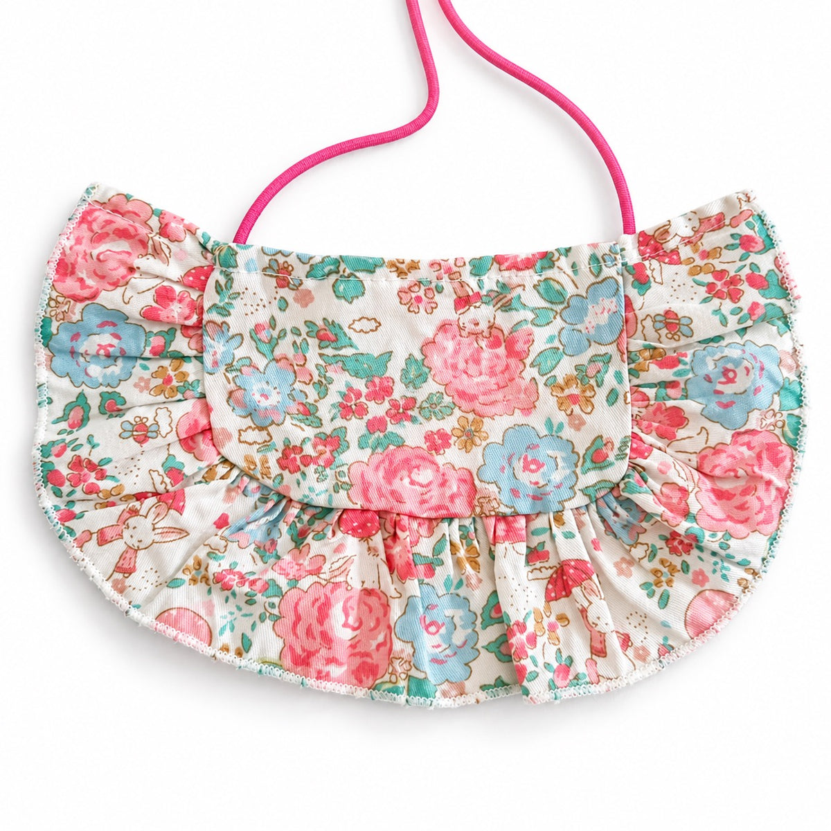 Printed Ruffle Bib Collar - Floral Garden