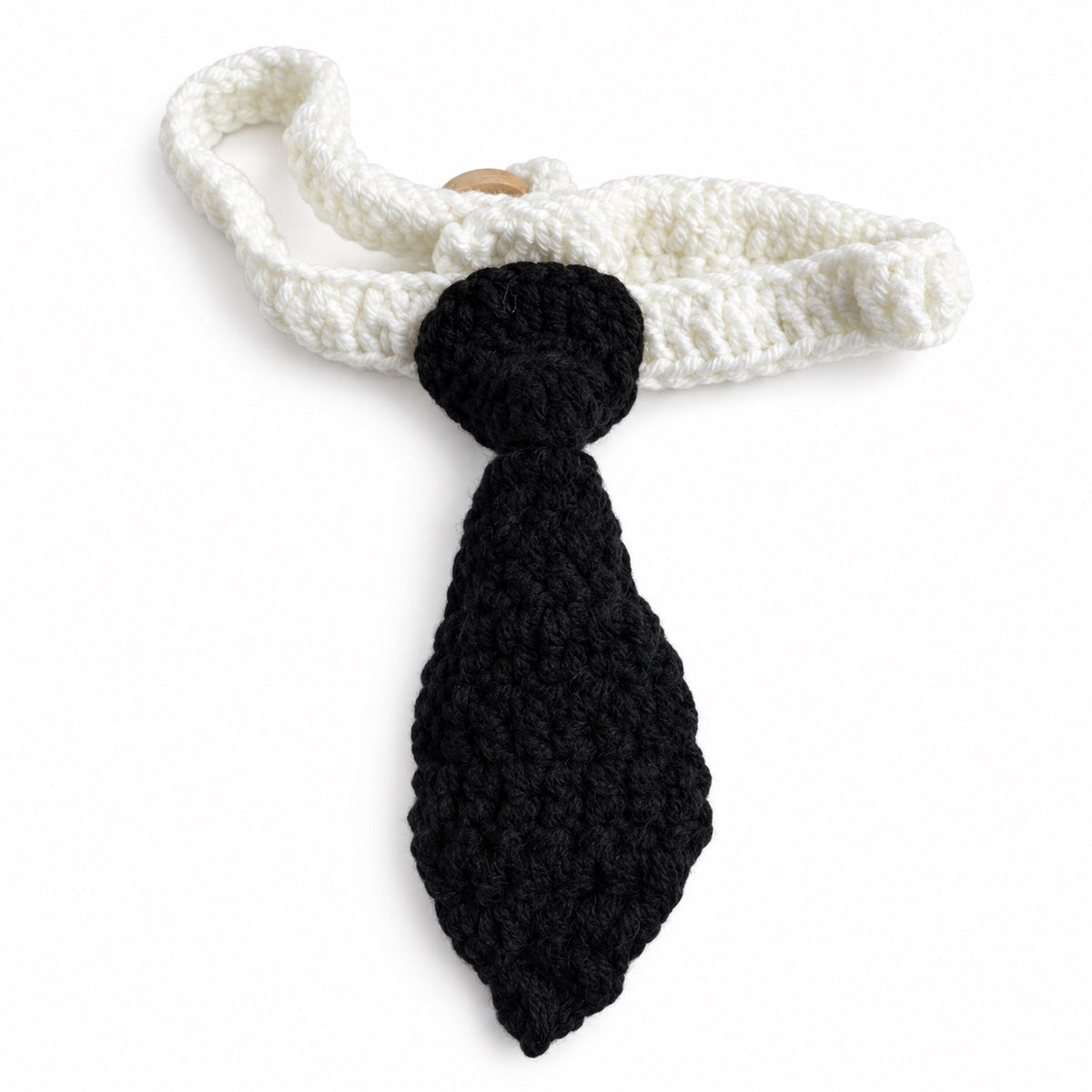 Colorful Crochet Necktie Collar - Black
