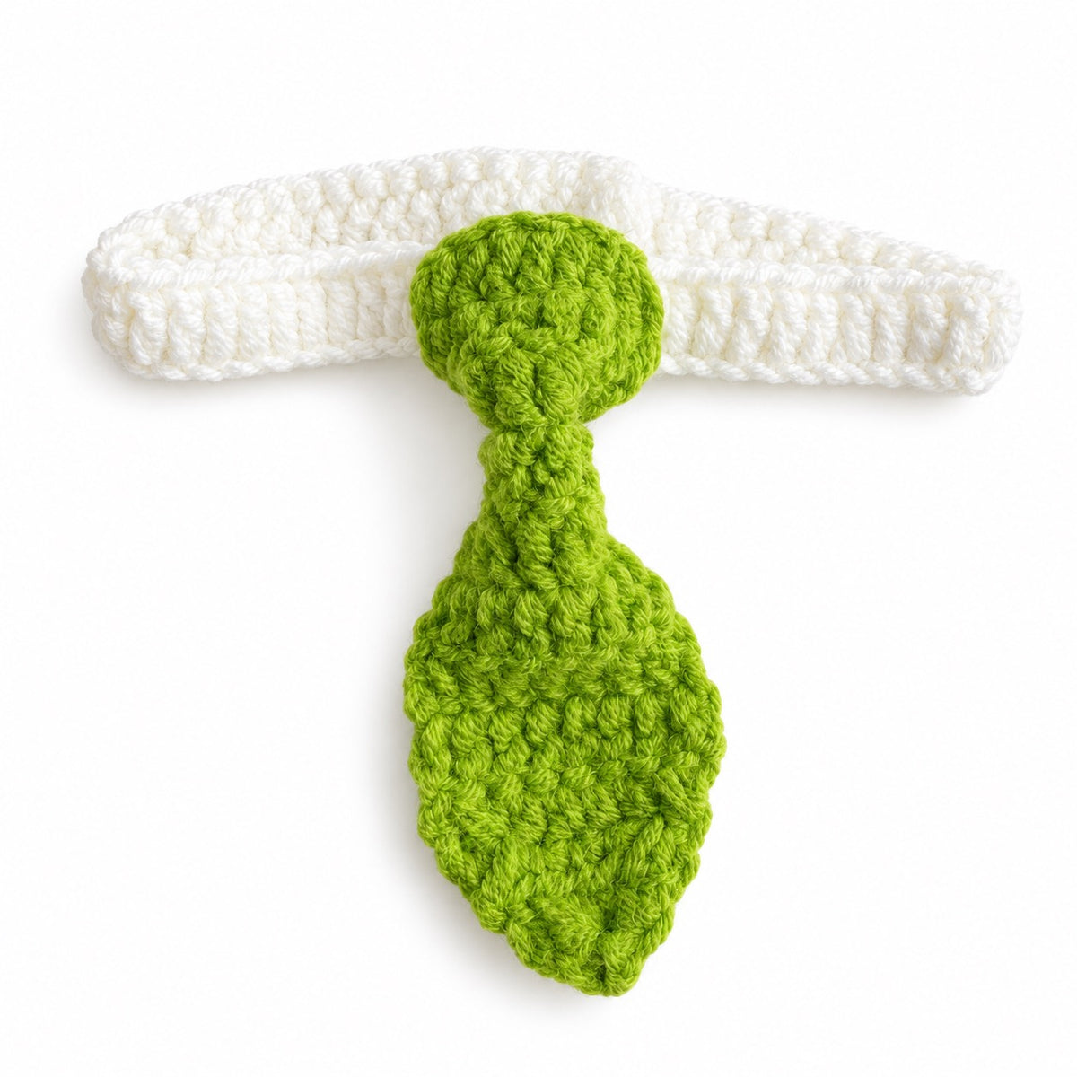 Colorful Crochet Necktie Collar - Grass Green