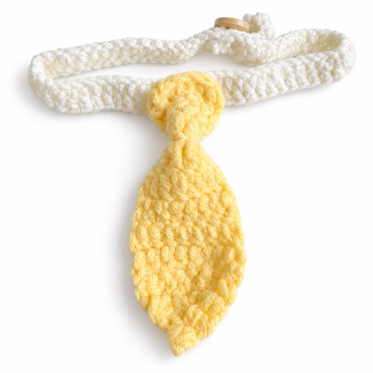 Colorful Crochet Necktie Collar - Butter Yellow