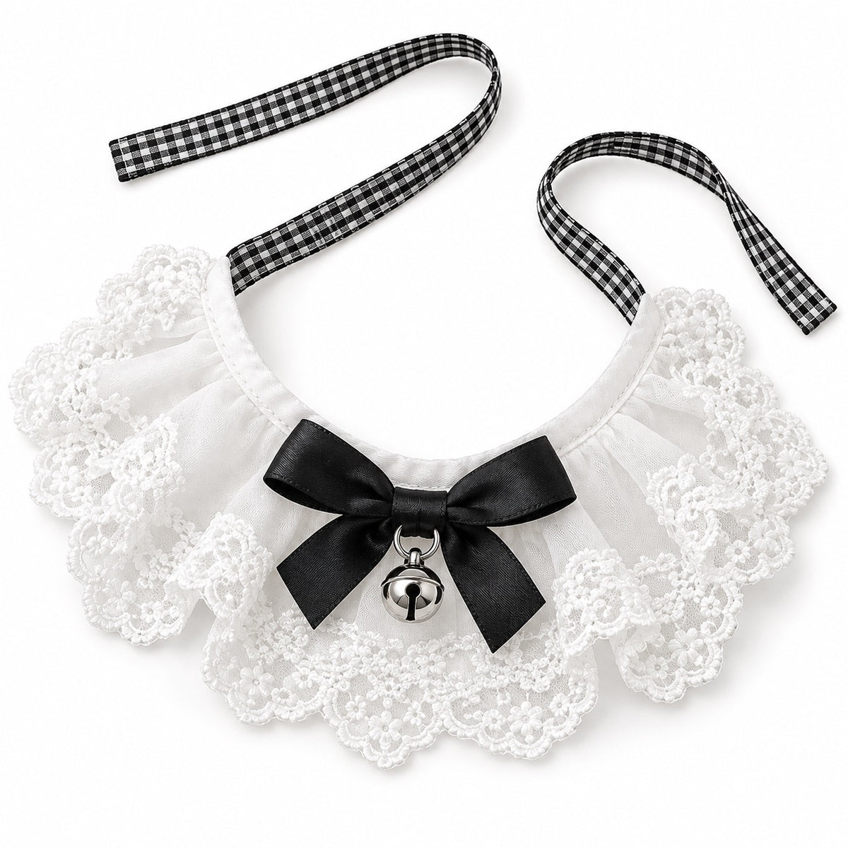 Bow and Strawberry Tie-On Photo Collars - Black Bow Bell
