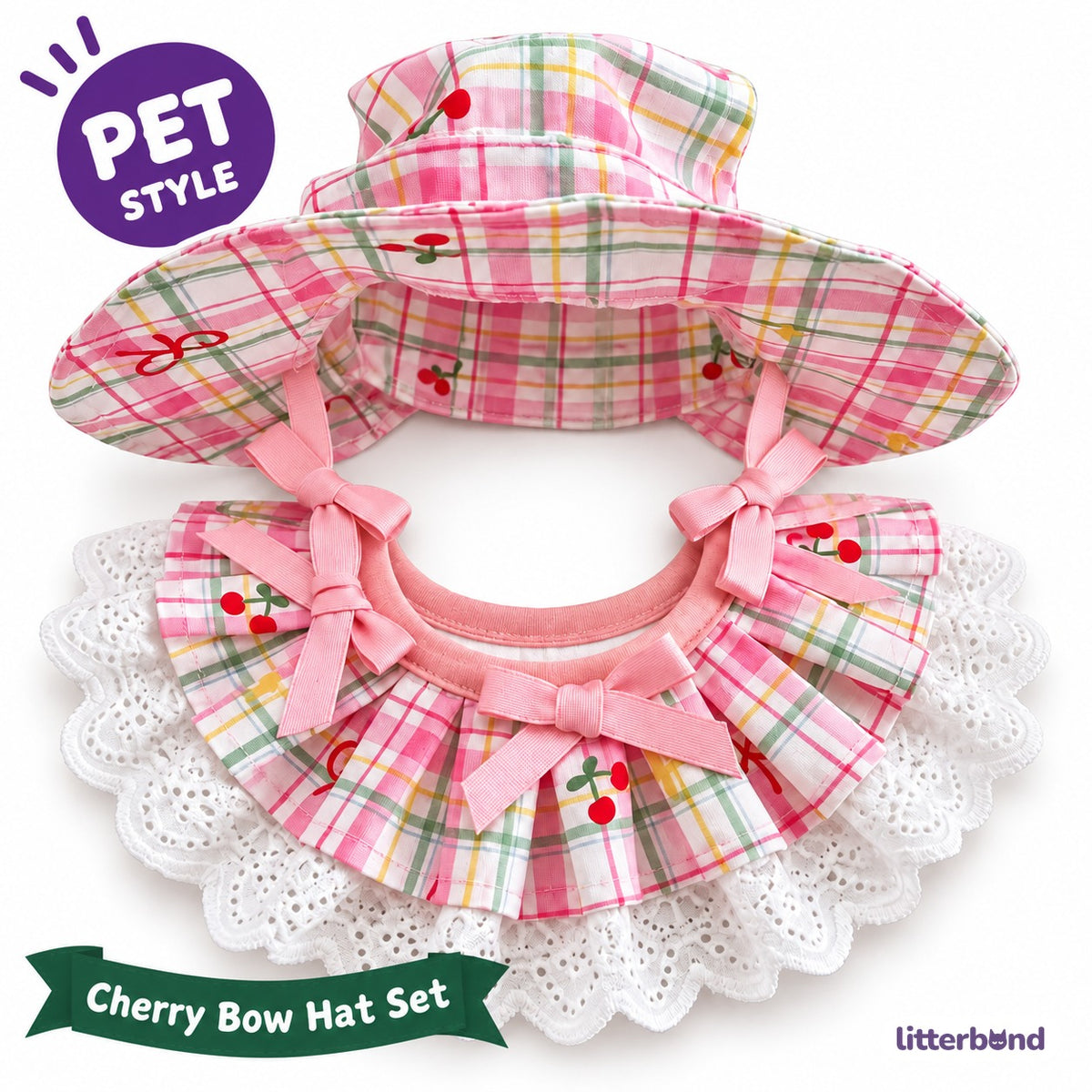 Cherry Plaid Hat Sets for Photos