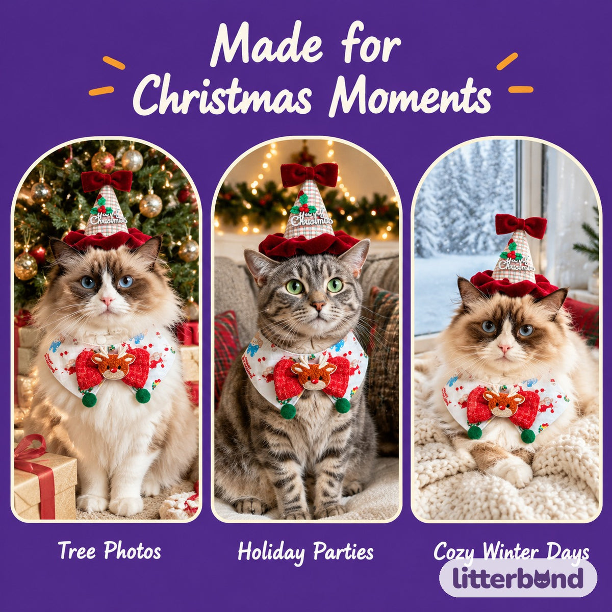 Christmas Party Hat & Bow Bib Set Christmas moments