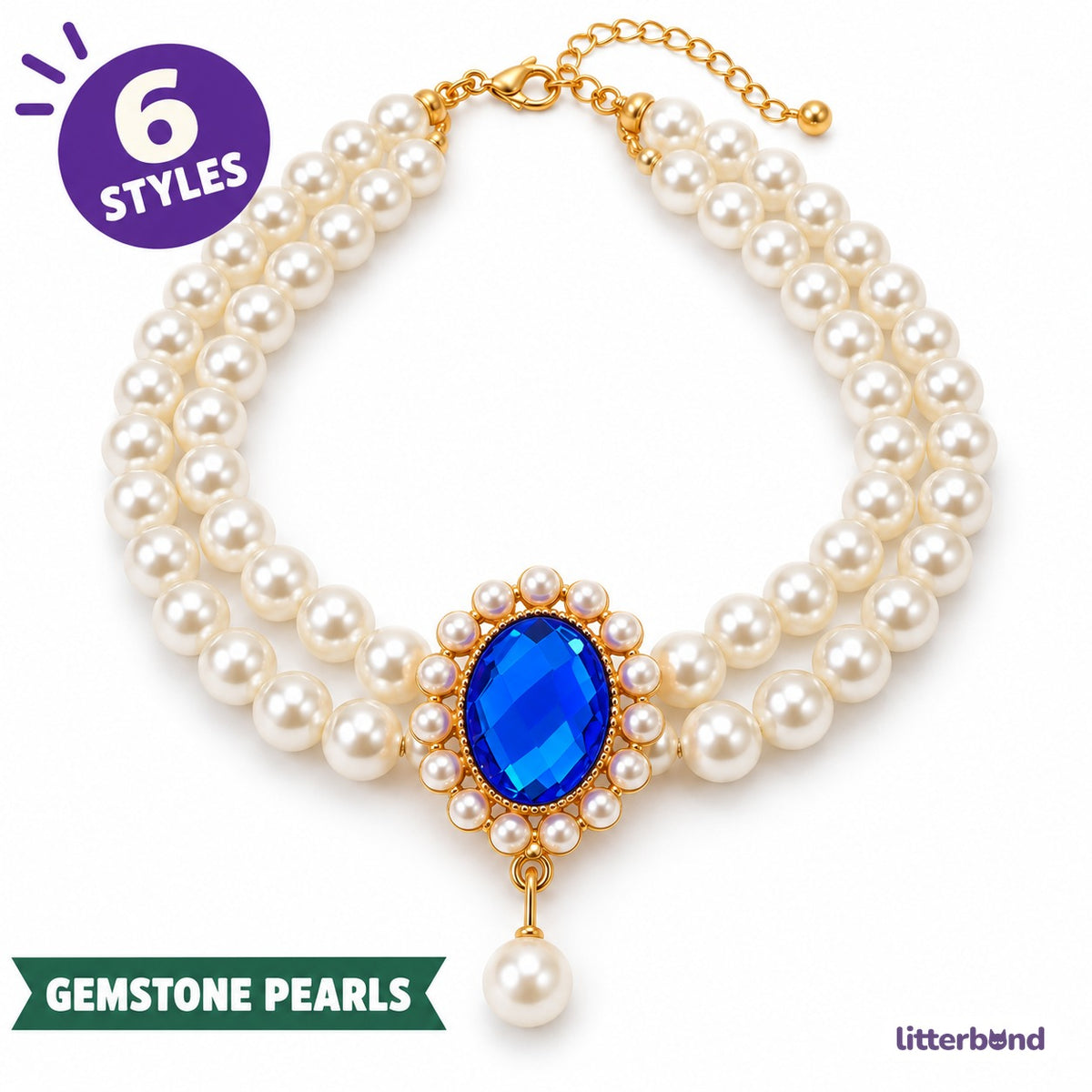 Gemstone Double-Pearl Photo Necklace