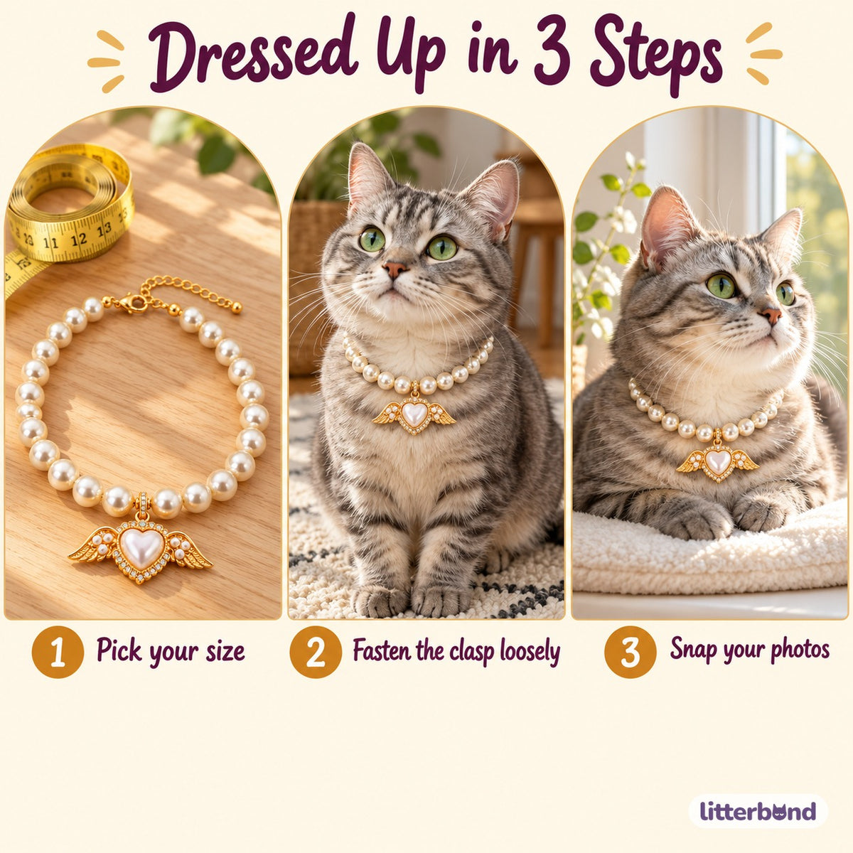 Jeweled Angel Wing Pearl Necklace - how to put it on