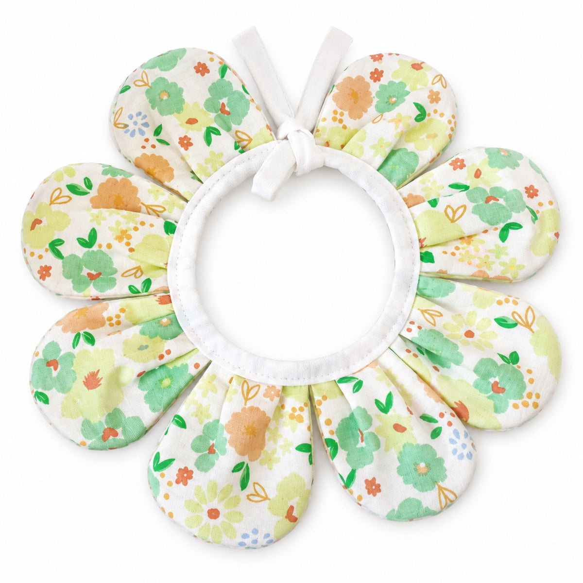Flower Face-Frame Collar for Cat Photos - Green Floral