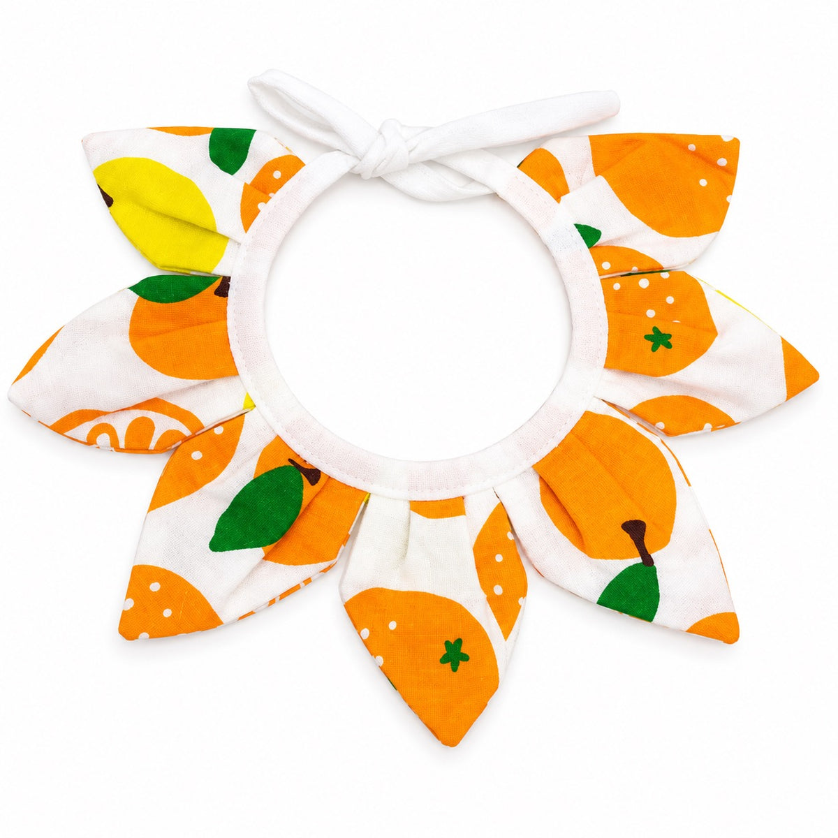 Flower Face-Frame Collar for Cat Photos - Yellow Pointed Sunflower