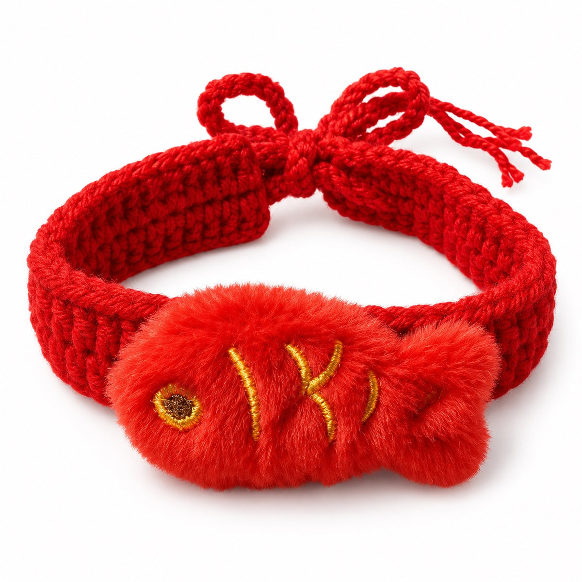 Red Fish Crochet Collar for Photos - Red Fish