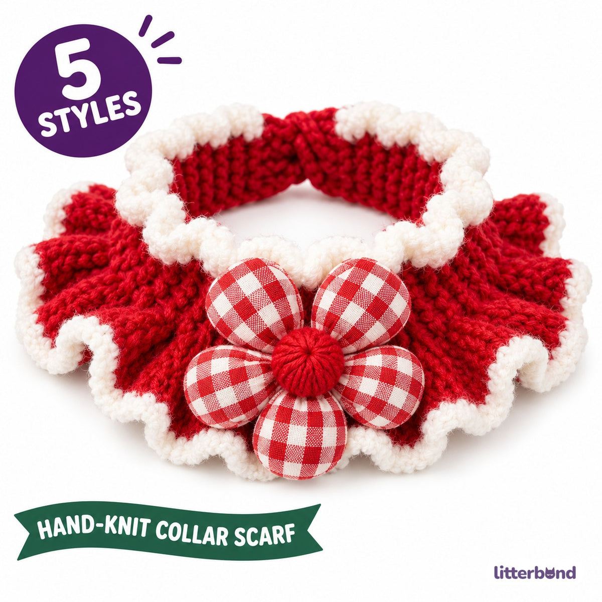 Red Knit Collar Scarves for Photos
