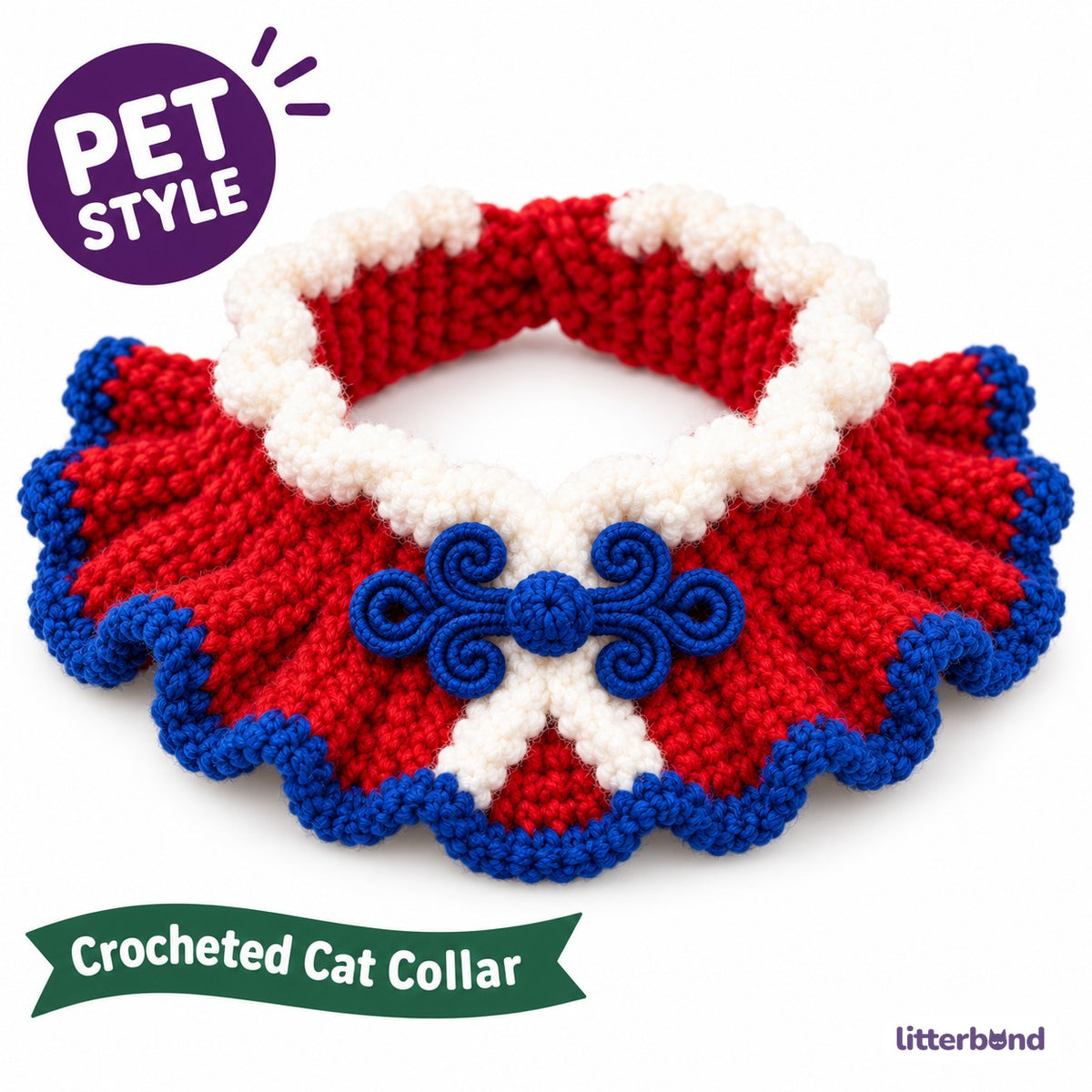 Crocheted Ruyi Neck Collar for Cat Photos