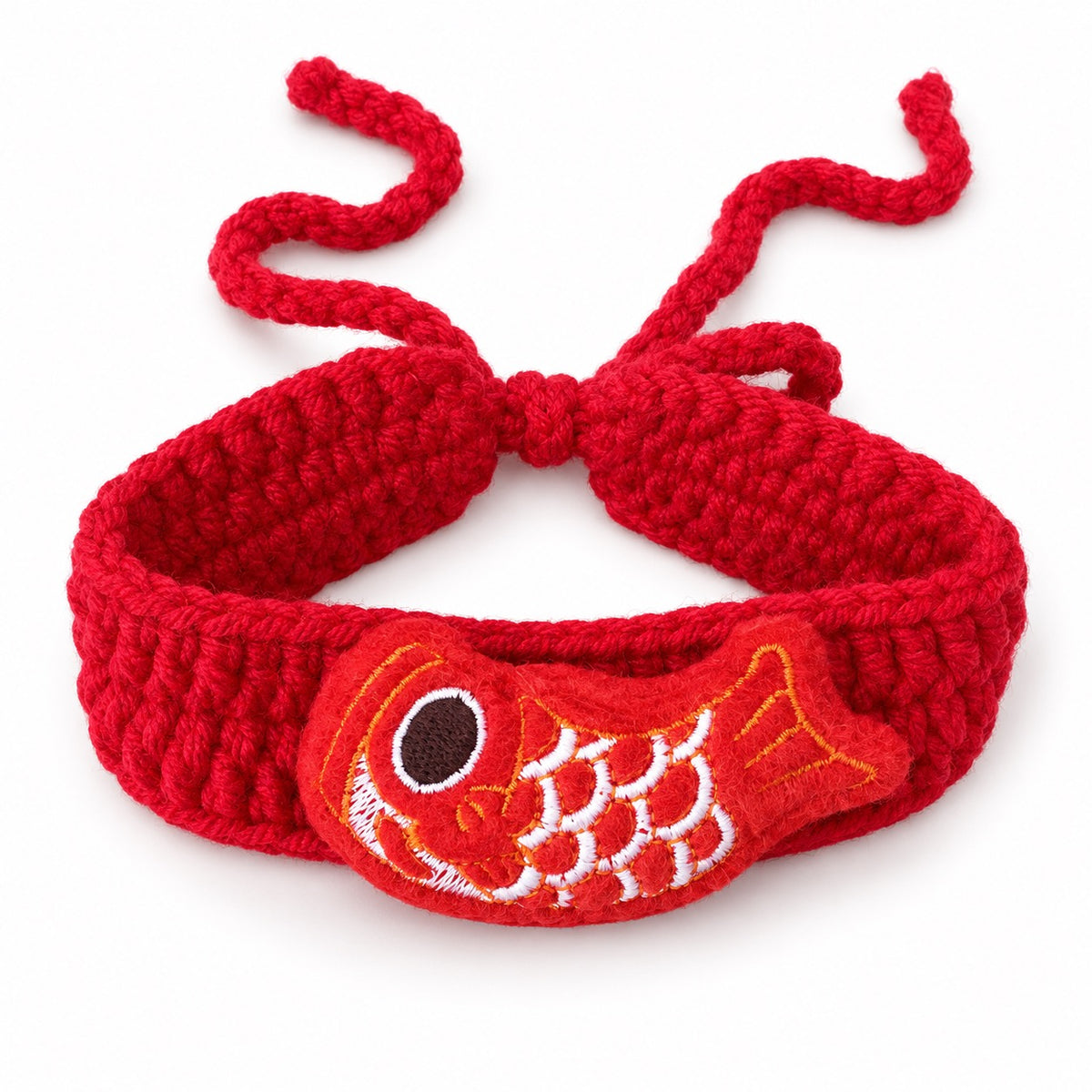 Red Applique Tie Collars - Red Koi
