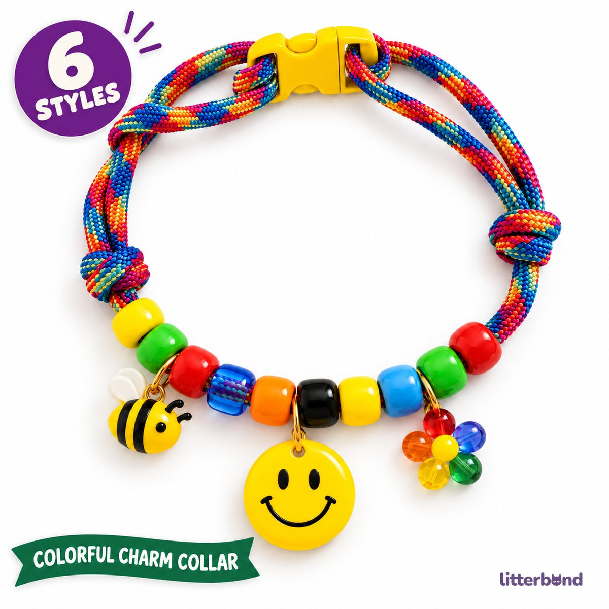Rainbow Charm Braided Necklace