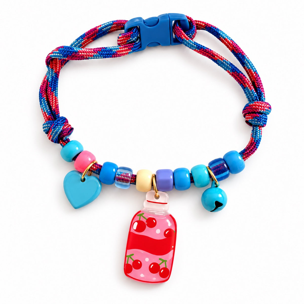 Rainbow Charm Braided Necklace - Cherry Bottle