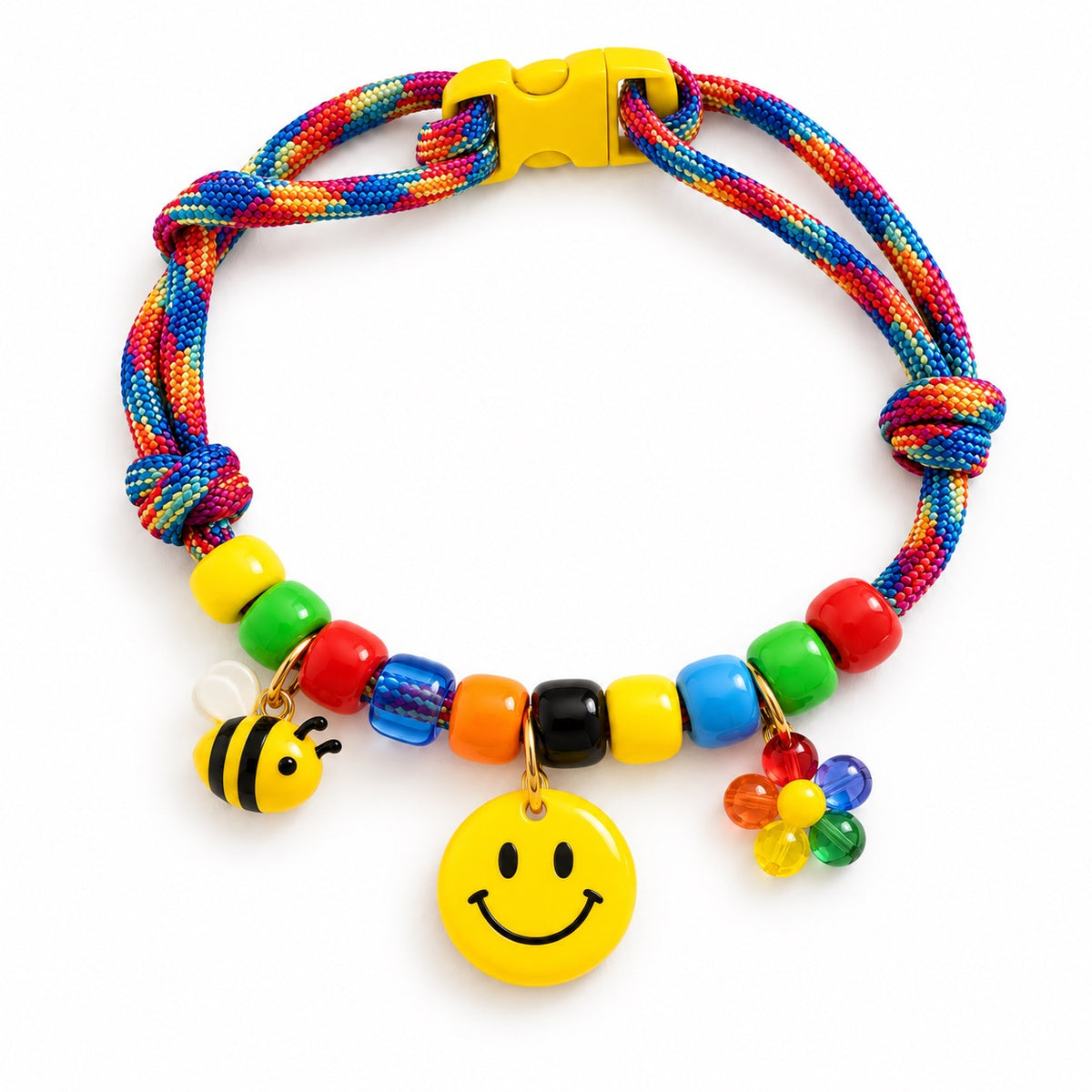 Rainbow Charm Braided Necklace - Rainbow Smile