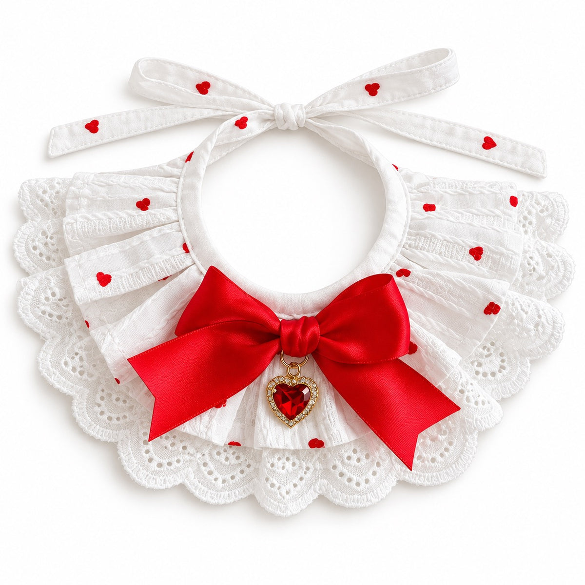 Sweetheart Hat Bow Bib Set - Sweetheart Bow Collar