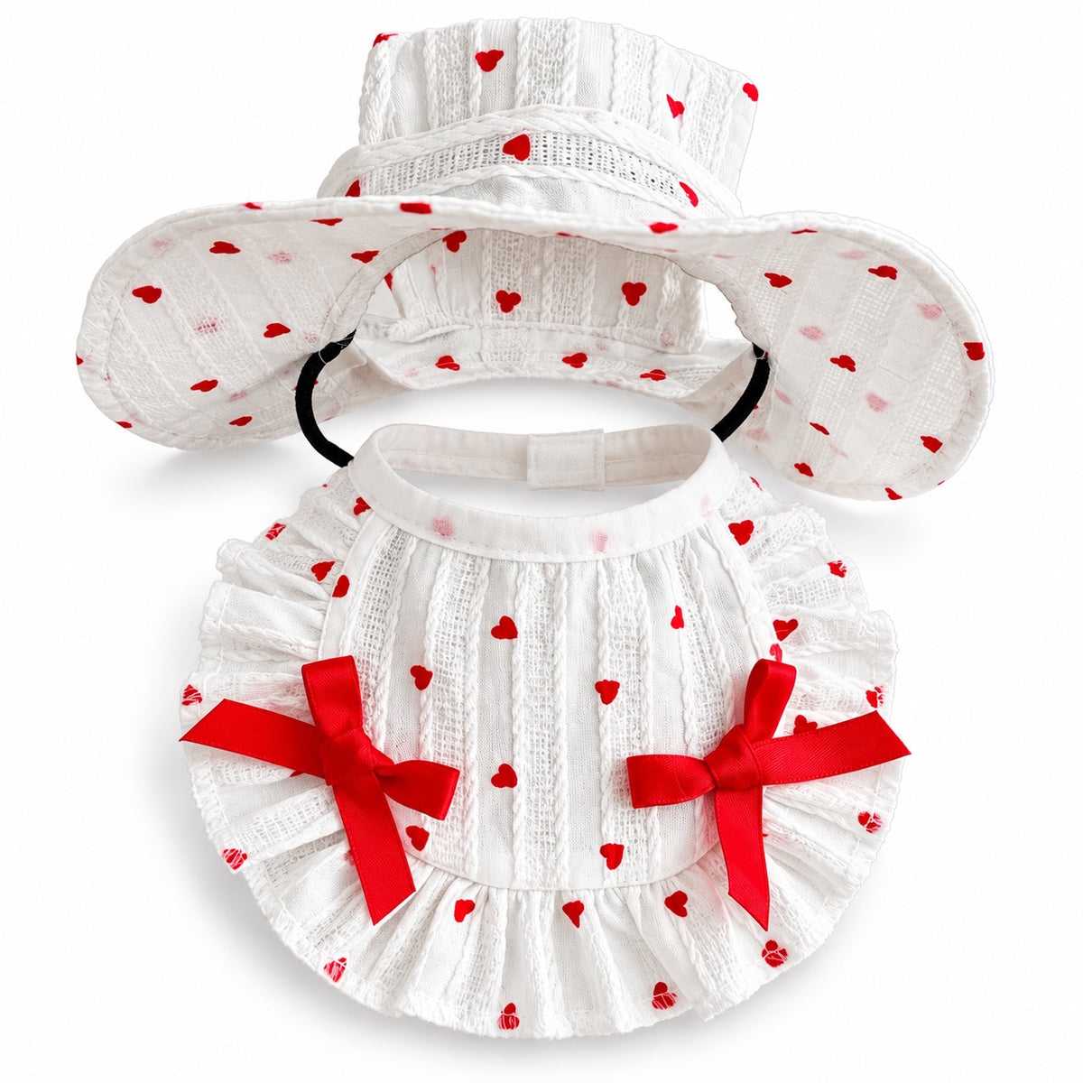 Sweetheart Hat Bow Bib Set - Hat and Bib Set