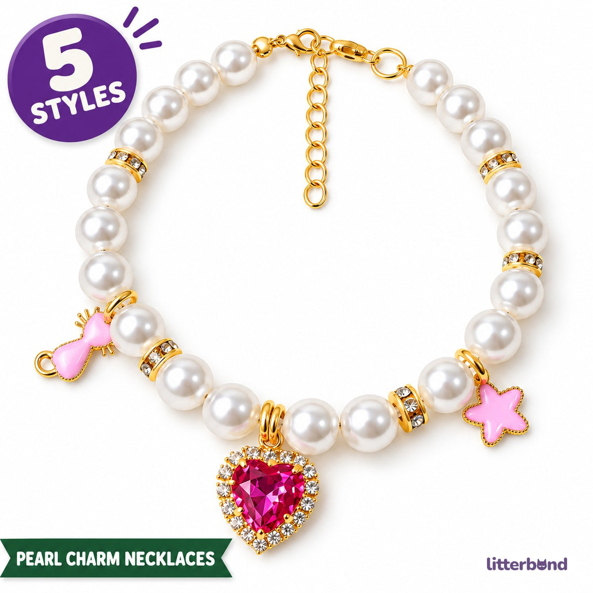 Faceted Heart Pearl Photo Necklace