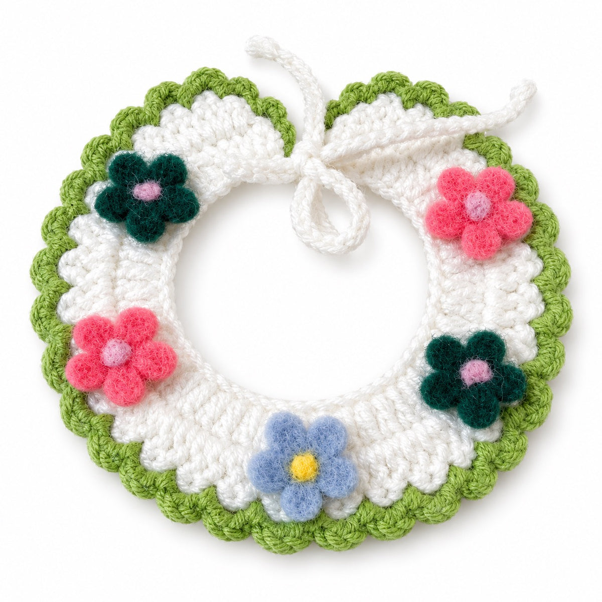 Summer Crochet Flower Collar - Green Flower