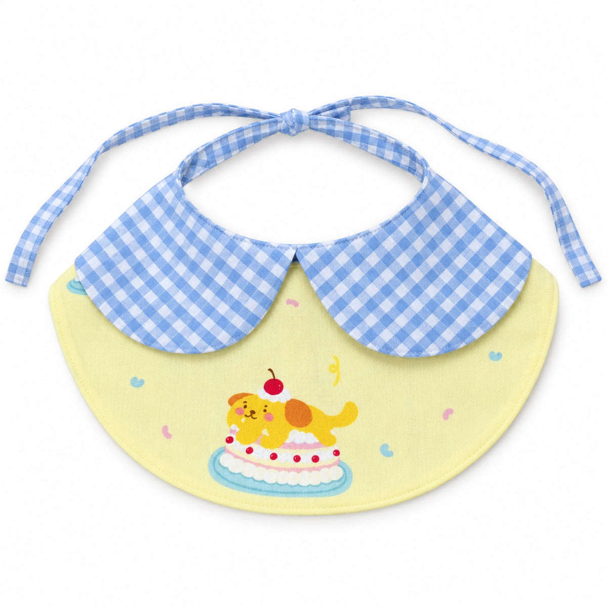 Gingham Bib Collar for Photos - Blue Cake Gingham