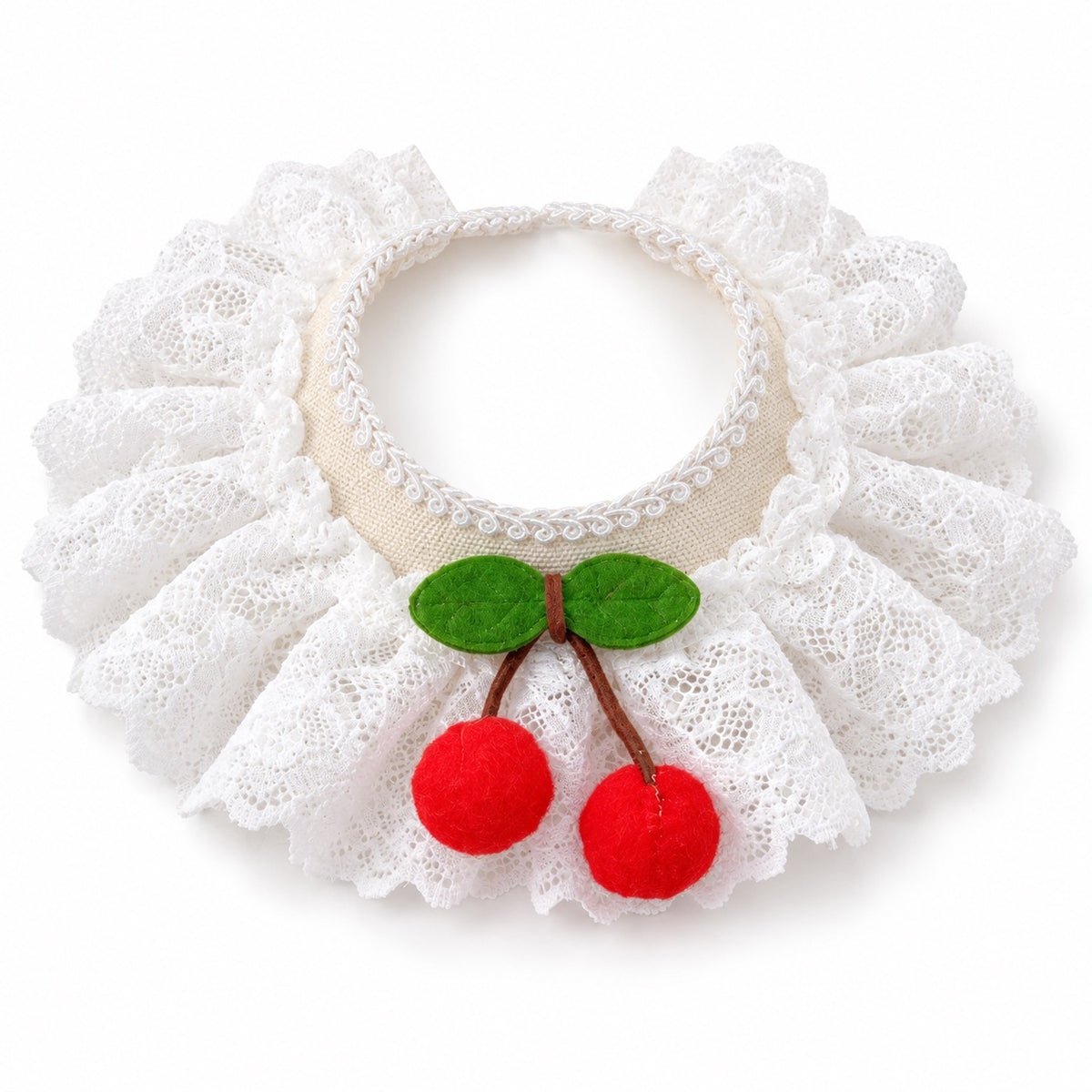 Cherry Lace Straw Collar - Cherry Lace Collar
