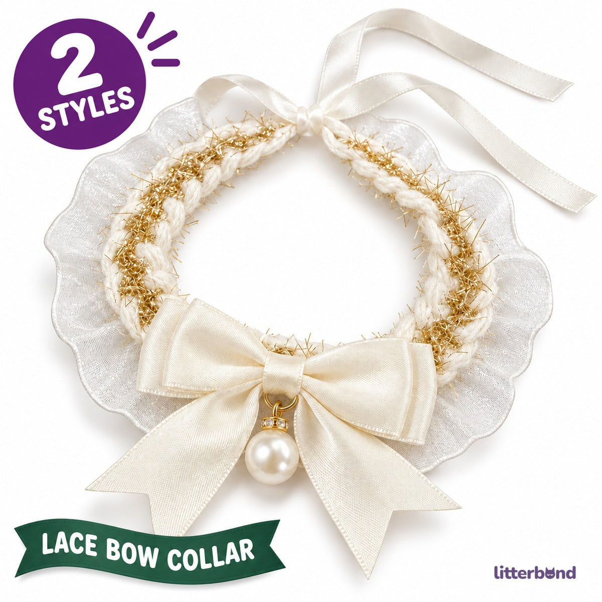Sheer Pearl Bow Bib