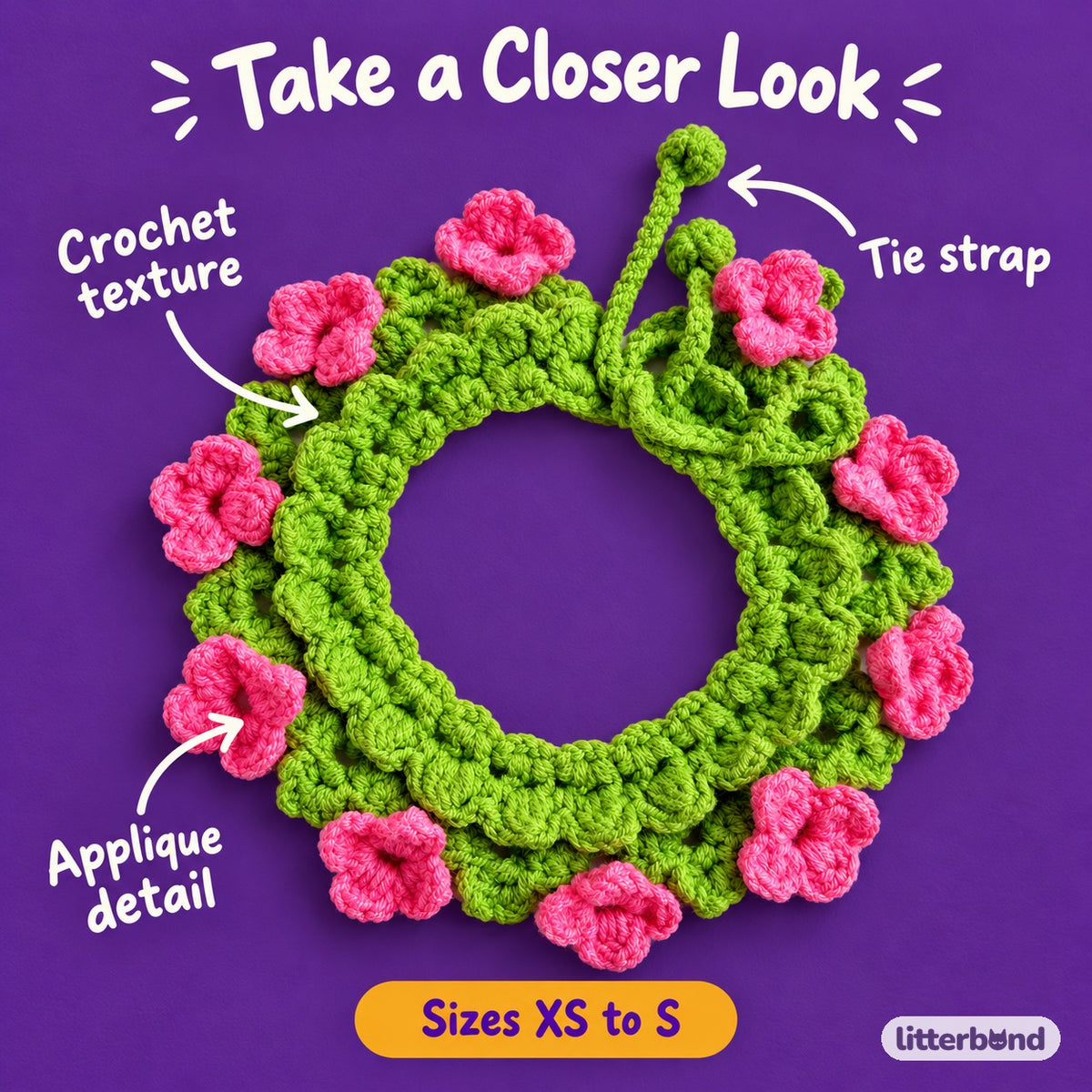 Crochet Garden Collars for Photos - close-up details
