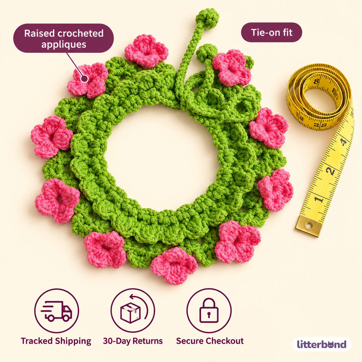Crochet Garden Collars for Photos - size and details