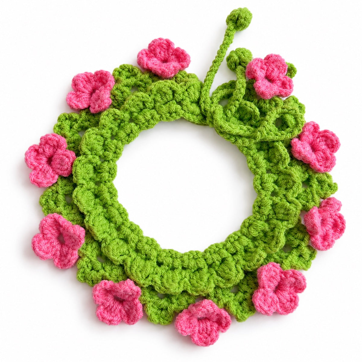 Crochet Garden Collars for Photos - Pink Flower Wreath