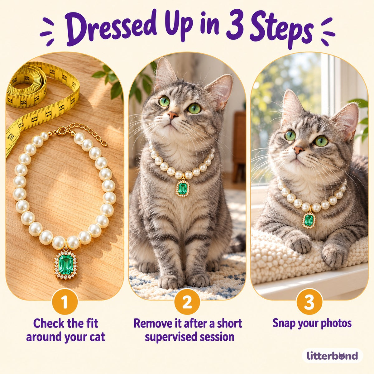 Jeweled Pearl Photo Necklace - how to put it on
