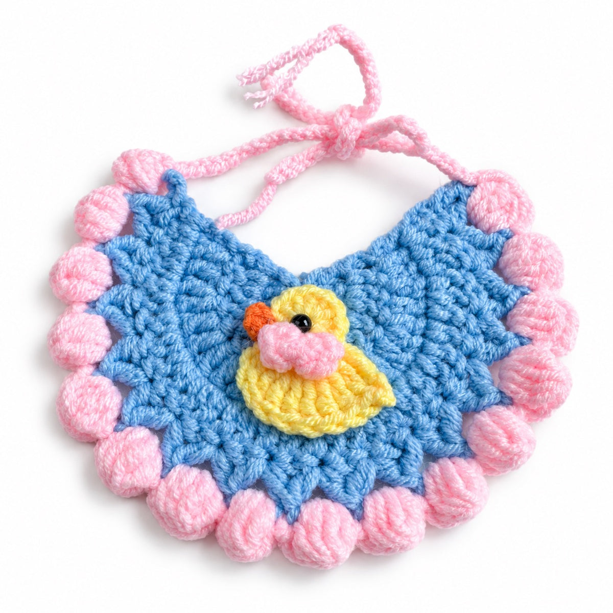 Crochet Appliqué Bibs for Photos - Duck