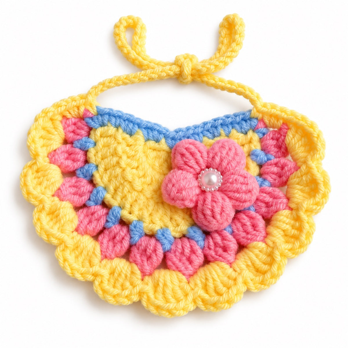 Crochet Appliqué Bibs for Photos - Flower