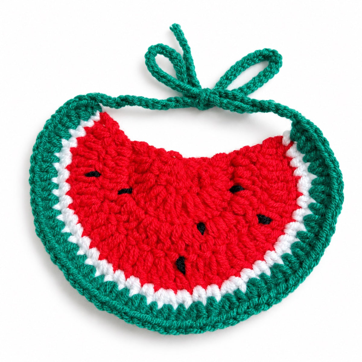 Crochet Appliqué Bibs for Photos - Watermelon
