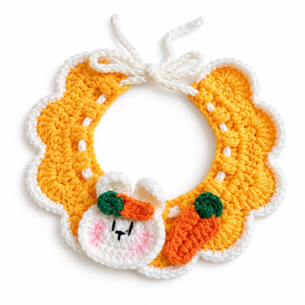 Bunny Carrot Crochet Collar - Orange Bunny