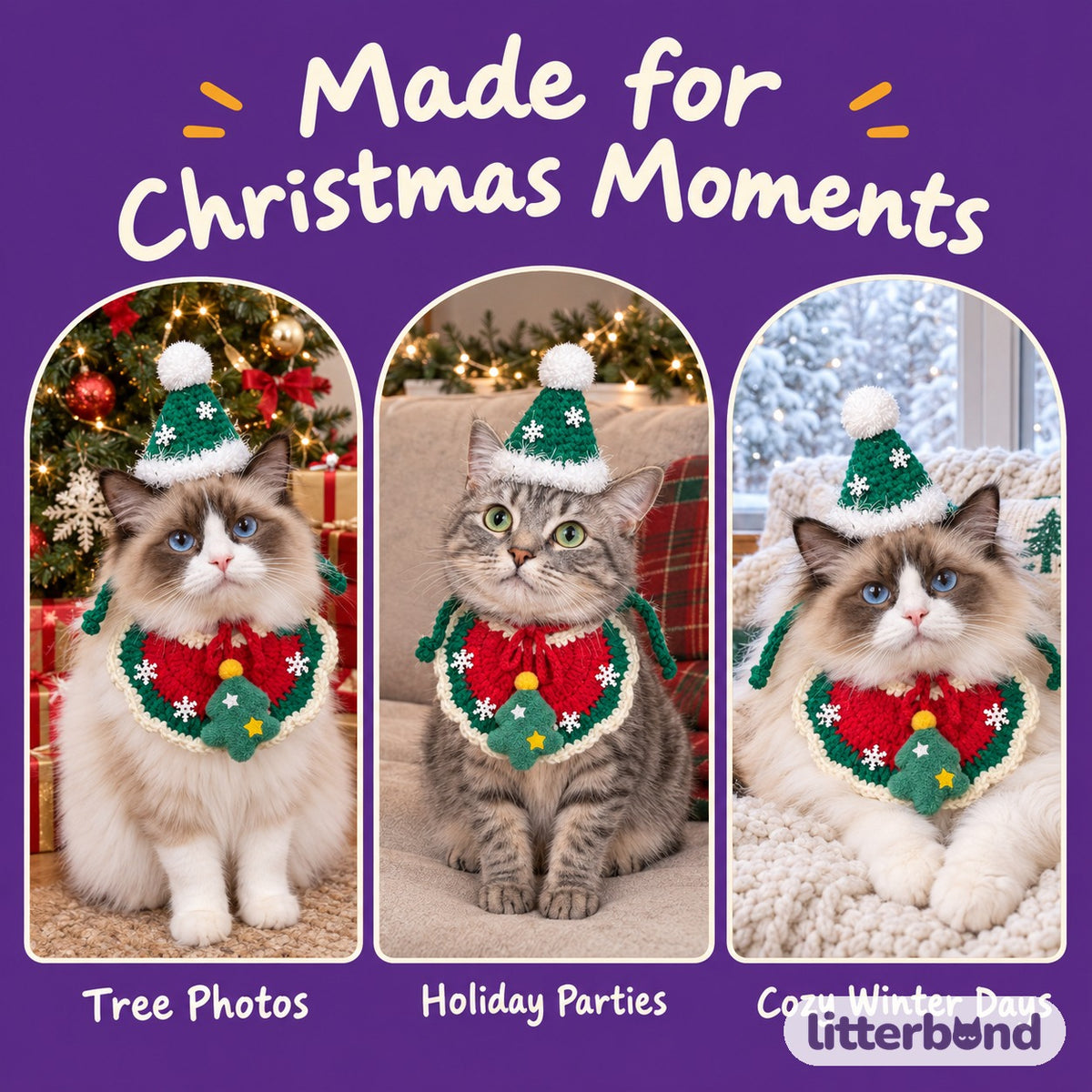 Crochet Christmas Collar & Hat Set Christmas moments