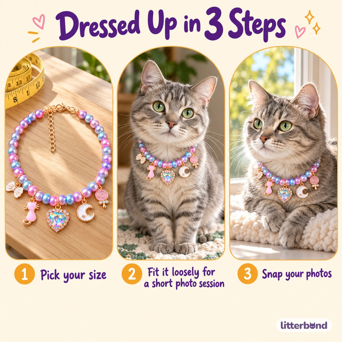 Pastel Pearl Charm Necklace - how to put it on