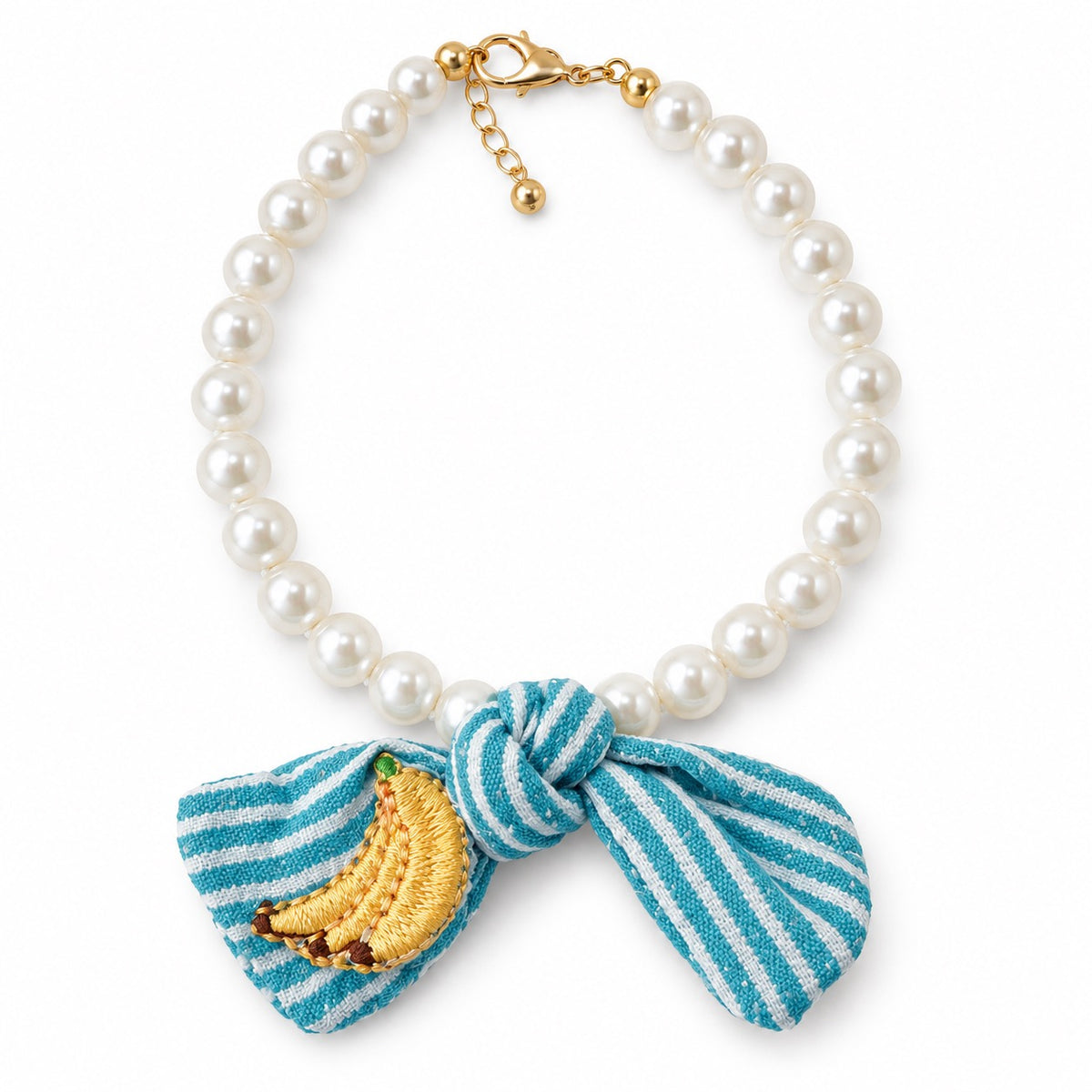 Fruit Bow Pearl Necklace for Photos - Banana Bow