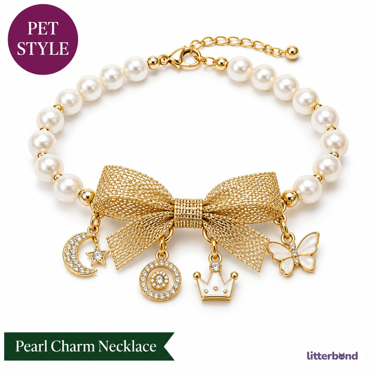 Six-Color Pearl Charm Necklace