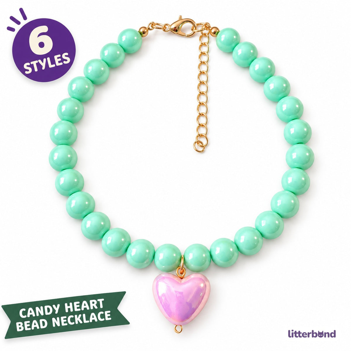 Candy Heart Bead Necklace for Photos