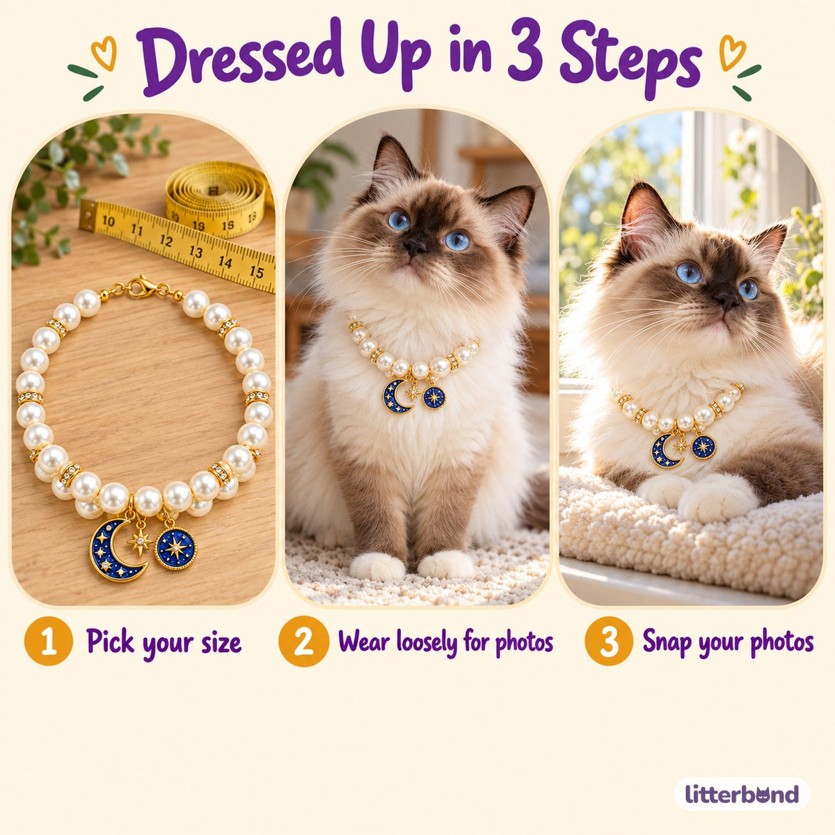 Celestial Pearl Necklace for Photos - how to put it on