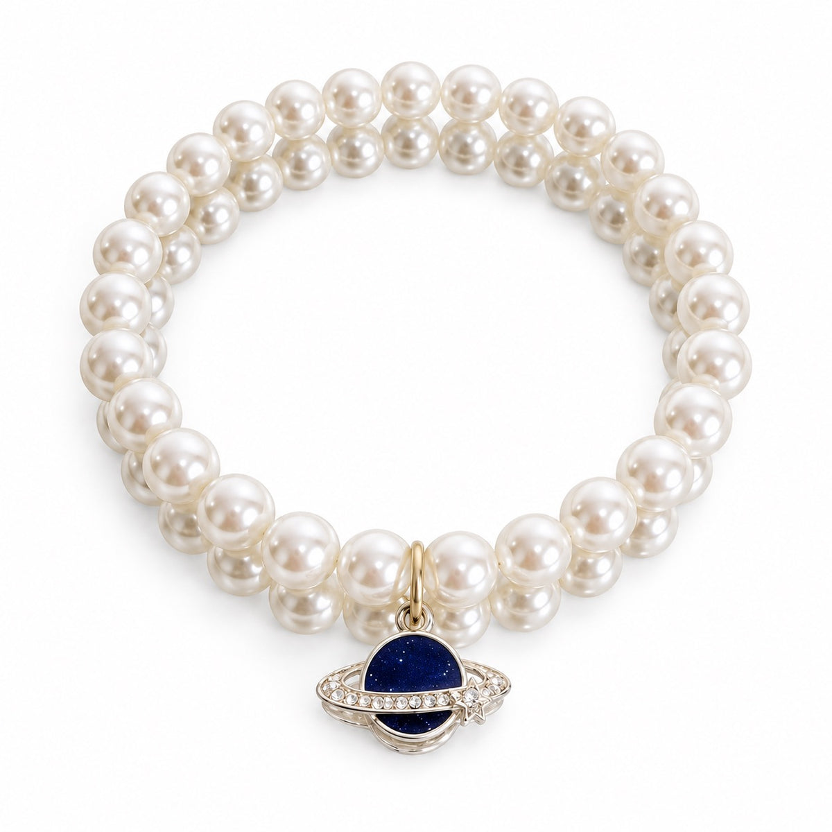Celestial Pearl Necklace for Photos - Saturn