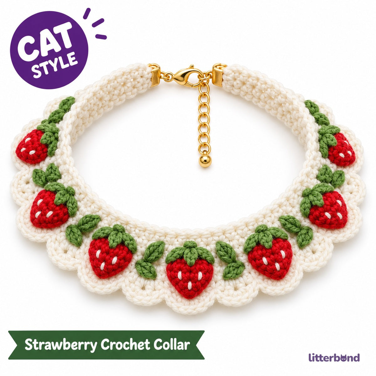 Strawberry Crochet Collar for Photos
