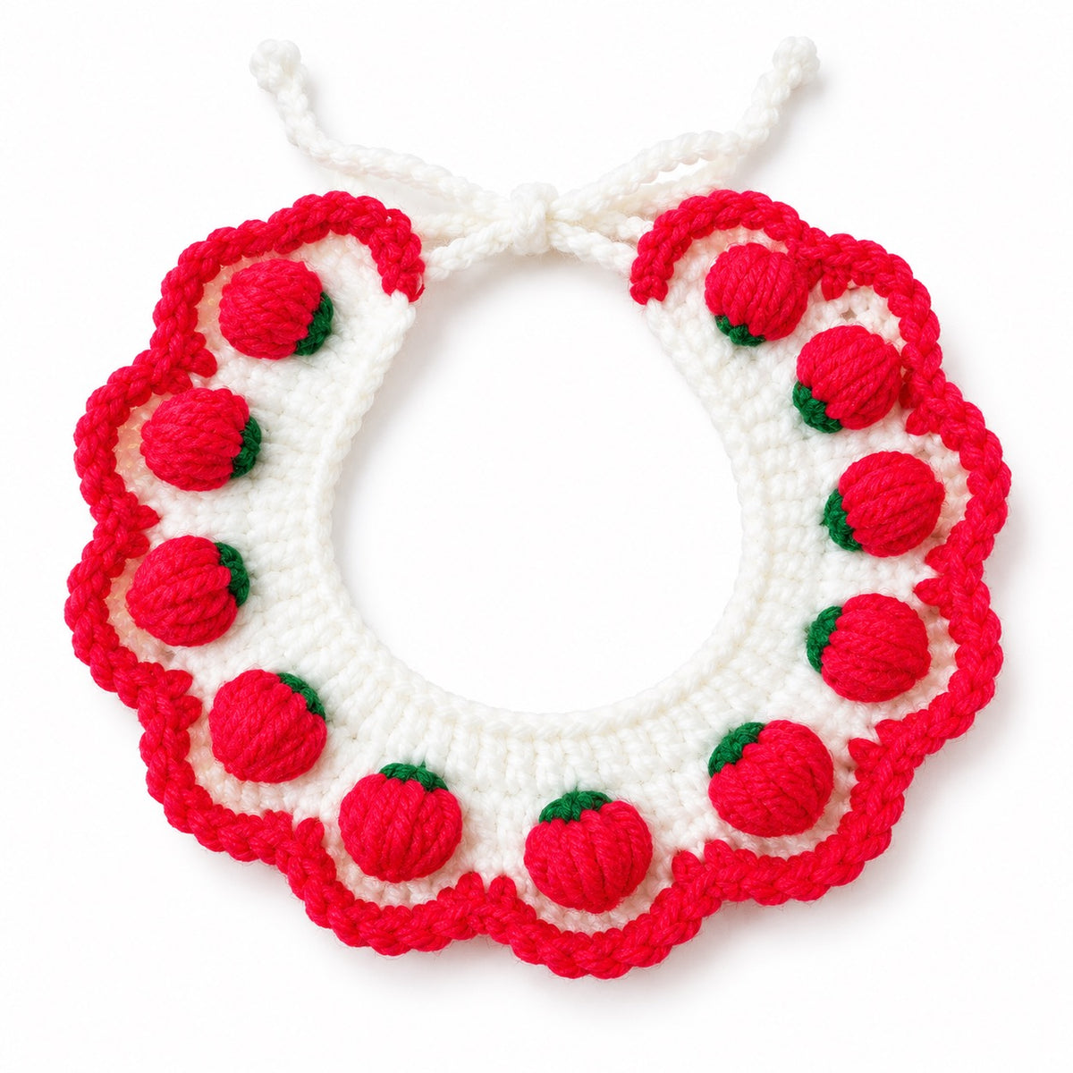 Strawberry Crochet Collar for Photos - Full Strawberry Ring