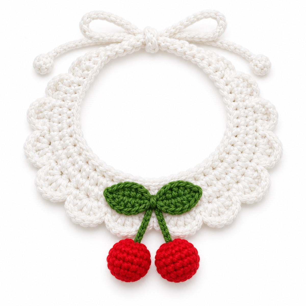 Crochet Fruit Collars for Photos - Cherry Collar