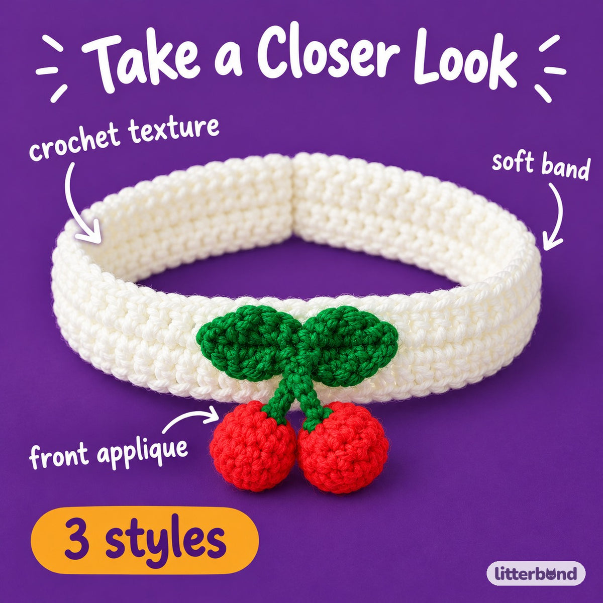 Red Applique Photo Collar - close-up details