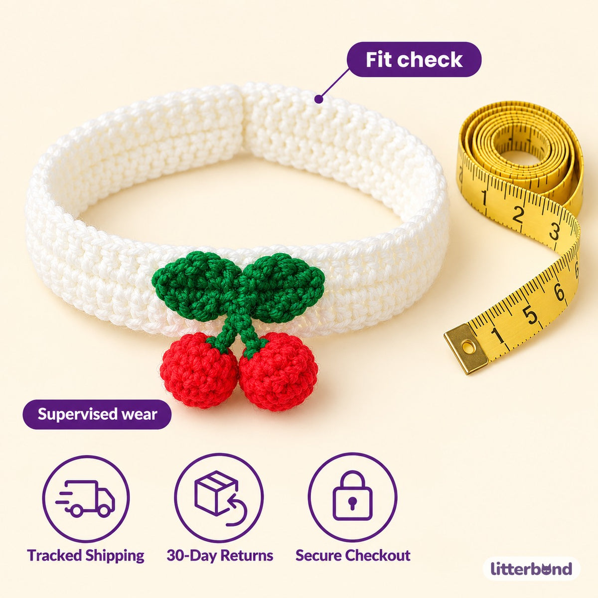 Red Applique Photo Collar - size and details
