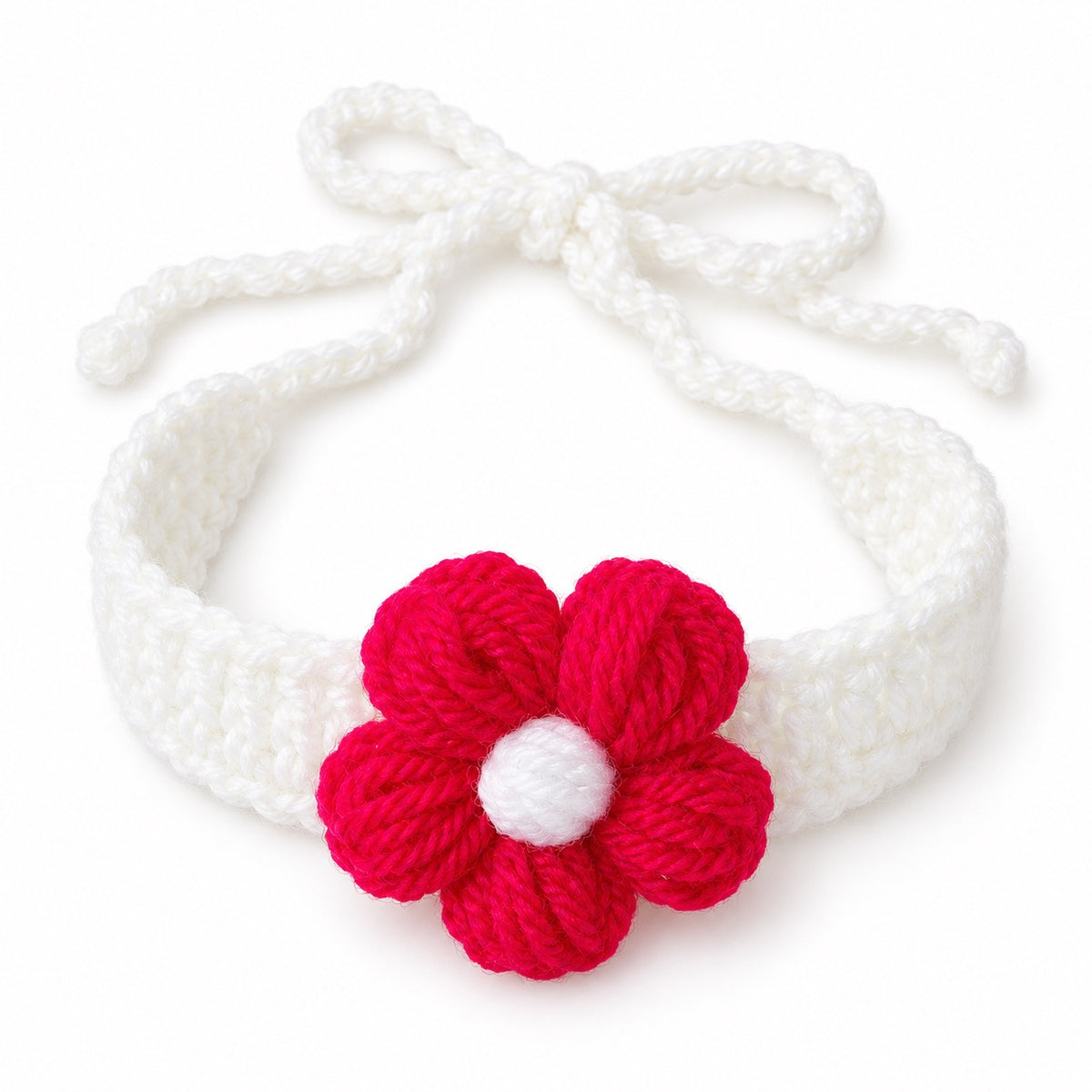 Red Applique Photo Collar - Red Flower