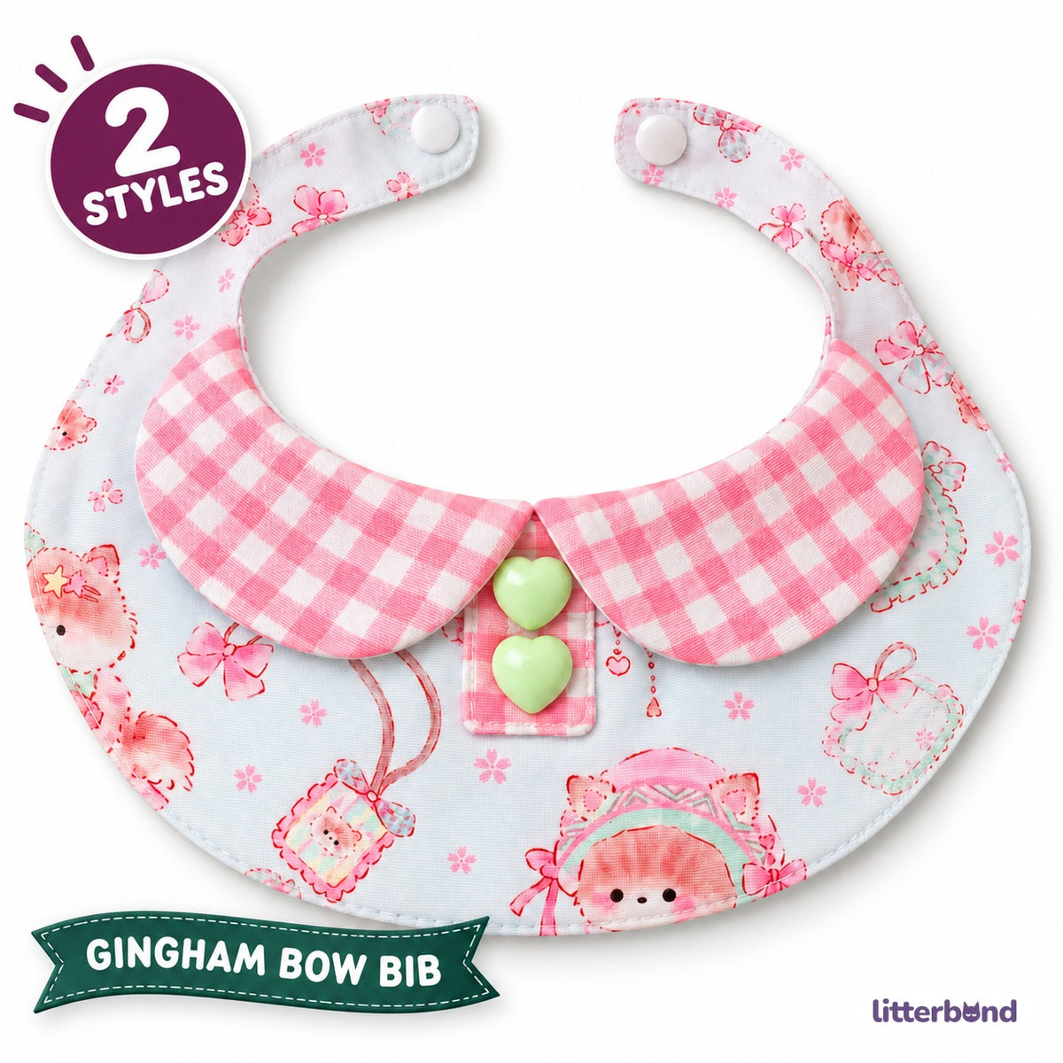 Pastel Gingham Photo Bib Collar